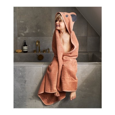 Hooded οργανική πετσέτα μπάνιου - Panda Tuscany Rose