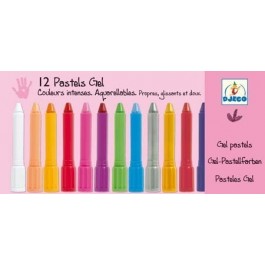 Painting set with 12 pastel colours