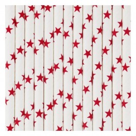 Paper Straws - Red Stars