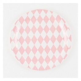 Paper Plates - Pink Diamonds