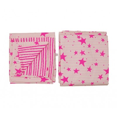 Bedding Set - Neon Pink Stars & Stripes