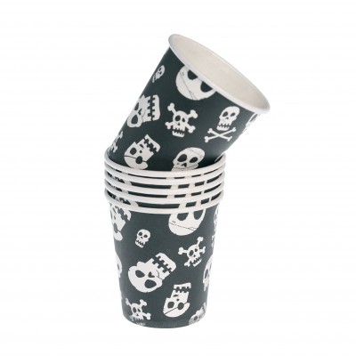 Pack of 6 Skull Paper Cups