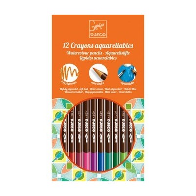 Set of 12 aquarel coloring pencils - Djeco