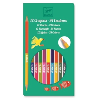 Σετ με 12 διπλές ξυλομπογιές - 24 χρώματα