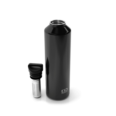 Insulated Bottle with infuser- Steel Onyx