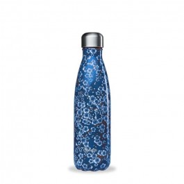Insulated Stainless Steel Bottle - Flowers Blue - 500ml