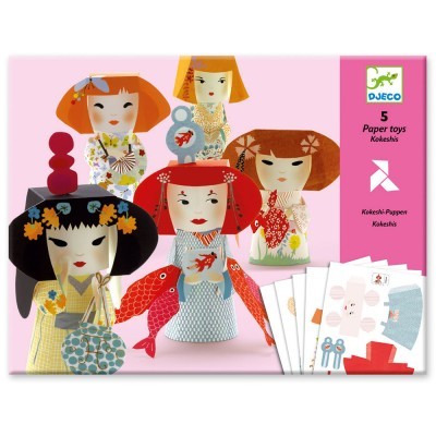 Κατασκευές γκέισας από χαρτί - Paper Toys Kokeshi