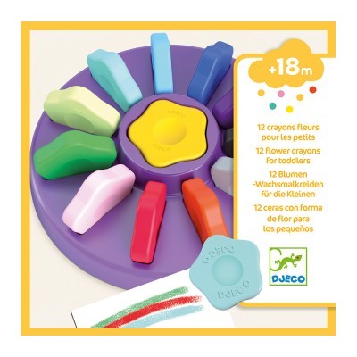 Set of 12 flower crayons for toddlers
