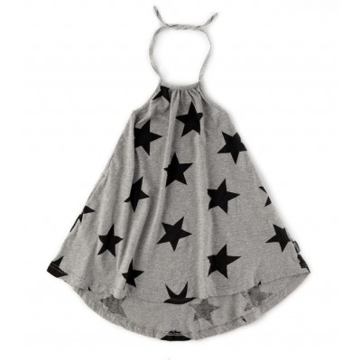 Star Collar Dress - Heather Grey